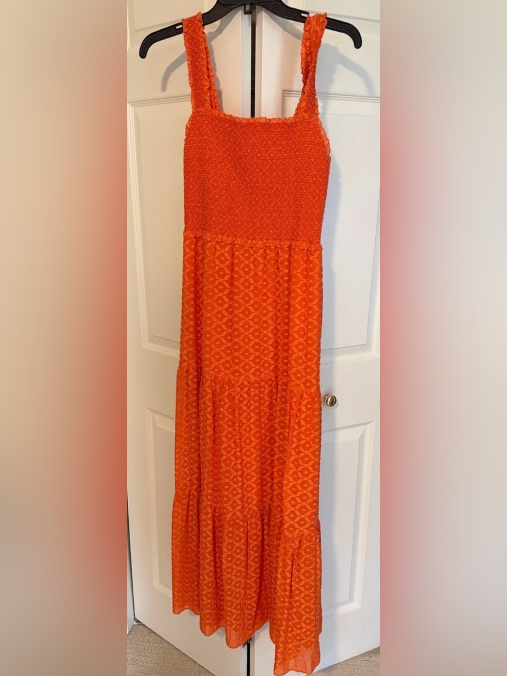 Alice + Olivia Orange Tiered Maxi Dress size 4 - Picture 2 of 4